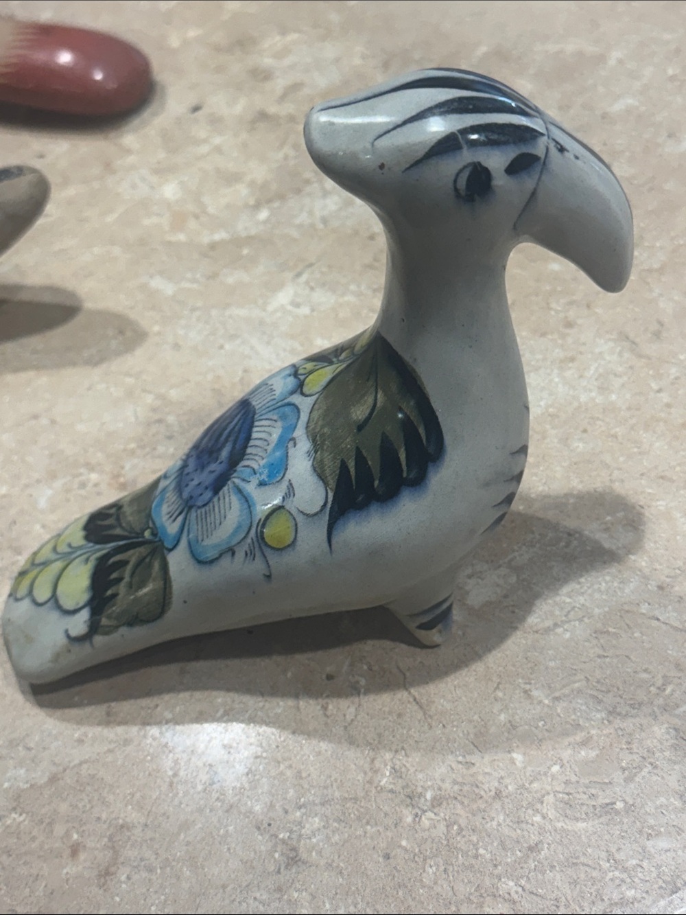 Tonala Mexican pottery bird figurine
